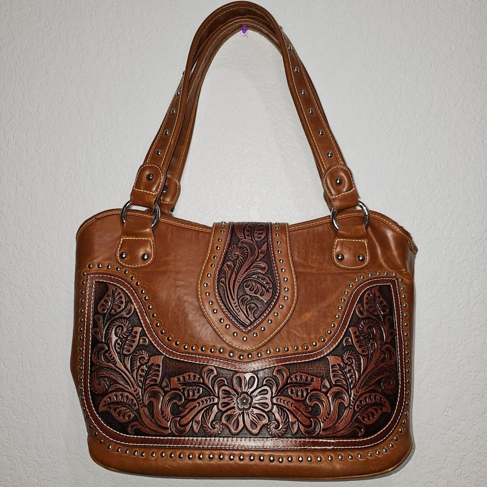 Montana West Conceal Carry Leather‎ Purse / Excellent Condition
